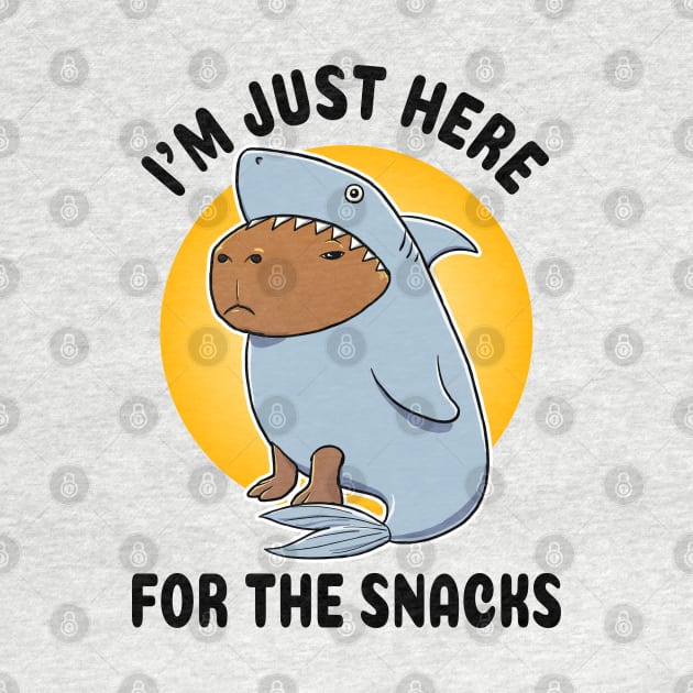 I'm just here for the snacks Capybara Shark by capydays